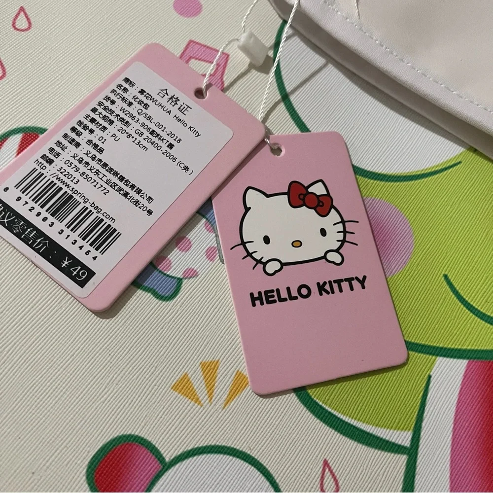 Hello Kitty White Cosmetic Bag/ Pencil Pouch with Clear Front